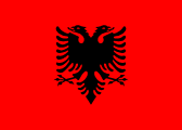 Flag of the country where Albanian is most spoken