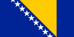 Flag of the country where Bosnian is most spoken