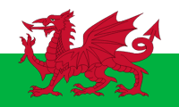 Flag of the country where Welsh is most spoken